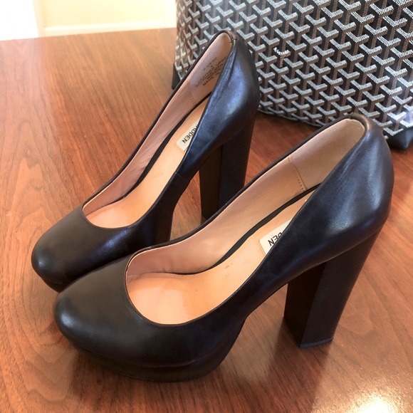 Steve Madden Leather Platform Stacked Heel Pumps - Picture 3 of 3